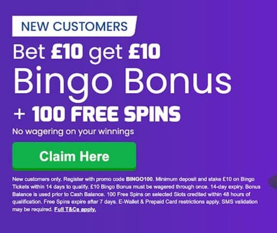 Betfred bingo sign up offer for 2024