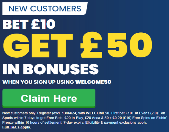 Betfred sports promo code for 2024